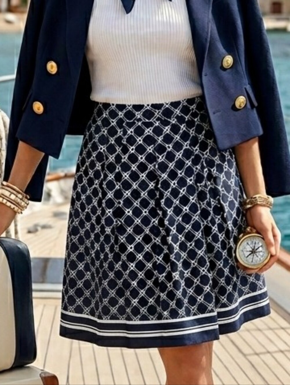 Talbot's Geometric Print Skirt